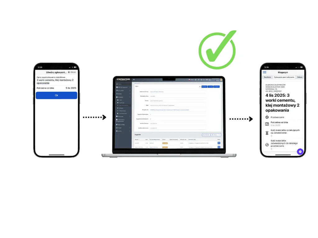 We’ve got it! Ordering materials directly from the mobile app