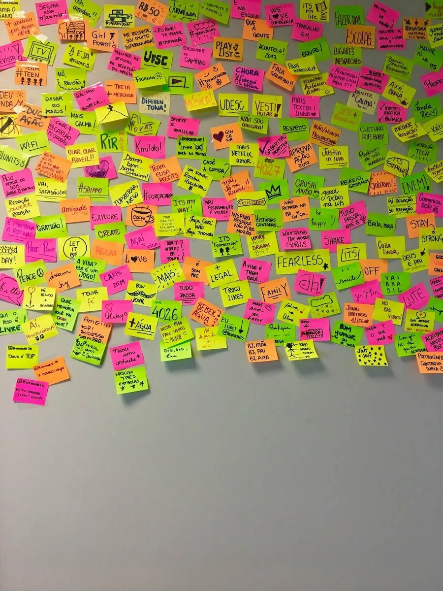 assorted-color sticky notes