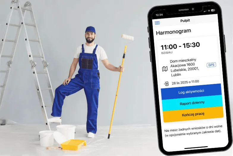 Field worker uses the Contractors.es mobile app on the construction site