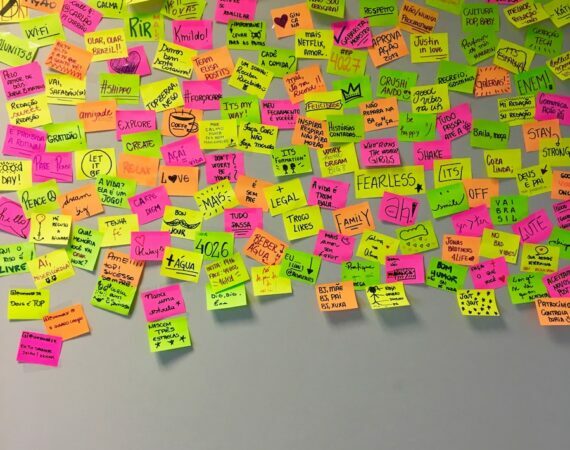 assorted-color sticky notes
